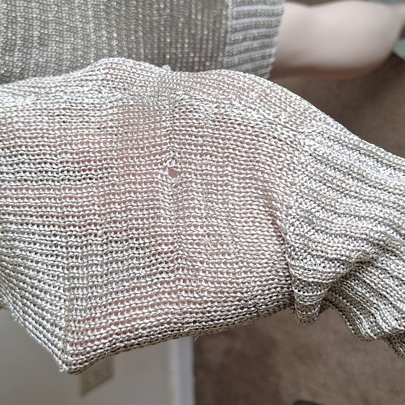 Chic Metallic Cardigan Sweater Size M - Picture 6 of 13